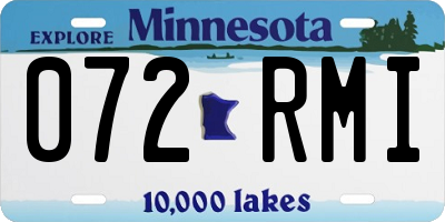 MN license plate 072RMI