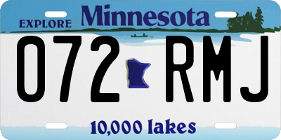 MN license plate 072RMJ