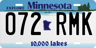 MN license plate 072RMK