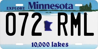 MN license plate 072RML