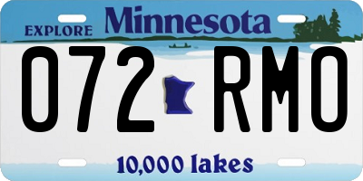 MN license plate 072RMO