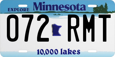 MN license plate 072RMT