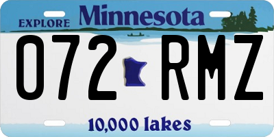 MN license plate 072RMZ