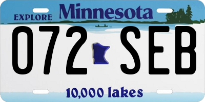 MN license plate 072SEB