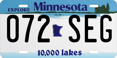 MN license plate 072SEG