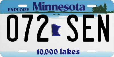 MN license plate 072SEN