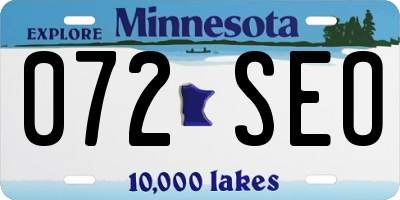 MN license plate 072SEO