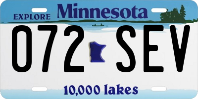 MN license plate 072SEV