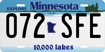 MN license plate 072SFE