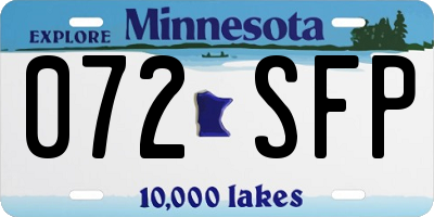 MN license plate 072SFP