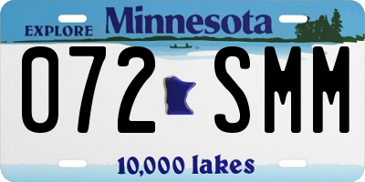 MN license plate 072SMM