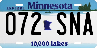 MN license plate 072SNA