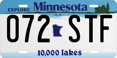 MN license plate 072STF