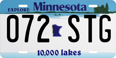 MN license plate 072STG