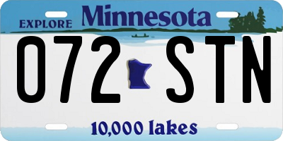 MN license plate 072STN