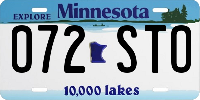 MN license plate 072STO