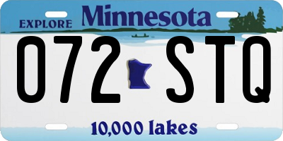 MN license plate 072STQ