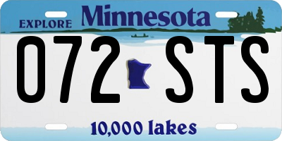 MN license plate 072STS