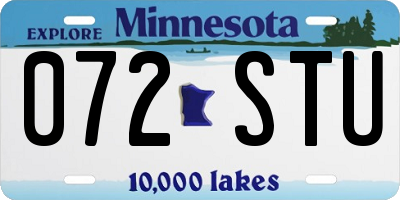 MN license plate 072STU