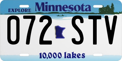 MN license plate 072STV
