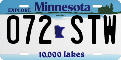 MN license plate 072STW
