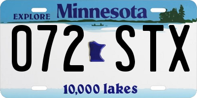 MN license plate 072STX