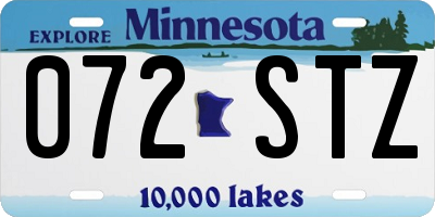 MN license plate 072STZ