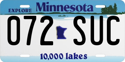 MN license plate 072SUC