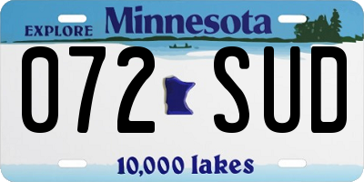 MN license plate 072SUD