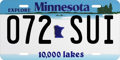 MN license plate 072SUI