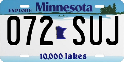 MN license plate 072SUJ