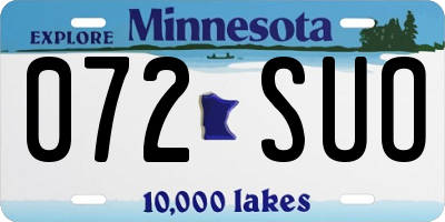 MN license plate 072SUO