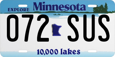 MN license plate 072SUS
