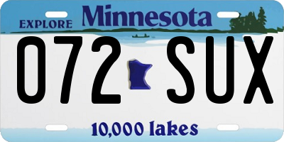 MN license plate 072SUX