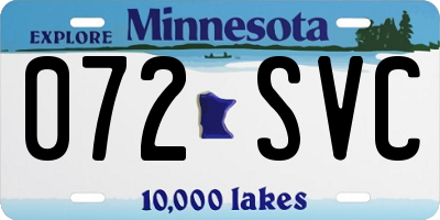 MN license plate 072SVC