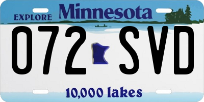 MN license plate 072SVD