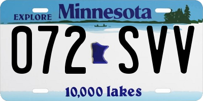 MN license plate 072SVV