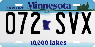 MN license plate 072SVX