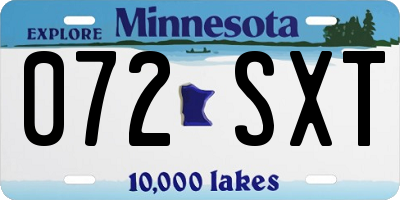 MN license plate 072SXT