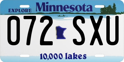 MN license plate 072SXU