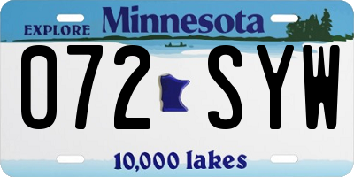 MN license plate 072SYW