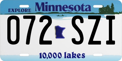 MN license plate 072SZI