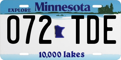 MN license plate 072TDE
