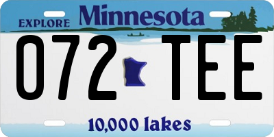 MN license plate 072TEE