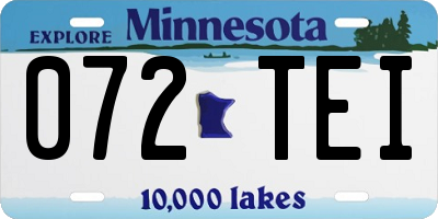 MN license plate 072TEI