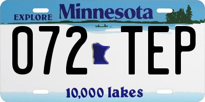 MN license plate 072TEP