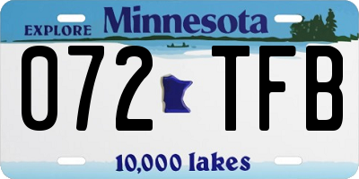 MN license plate 072TFB