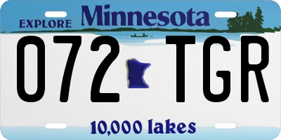 MN license plate 072TGR