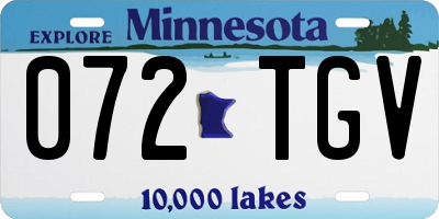 MN license plate 072TGV