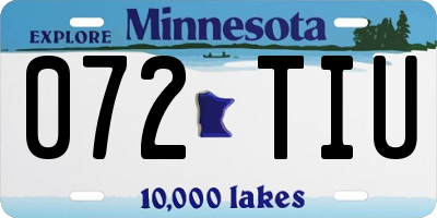 MN license plate 072TIU